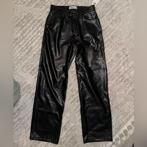 Abercrombie straight leg leather pants